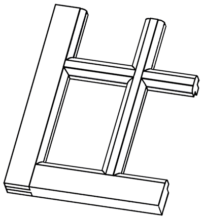 Kreuzsprosse auf Gehrung